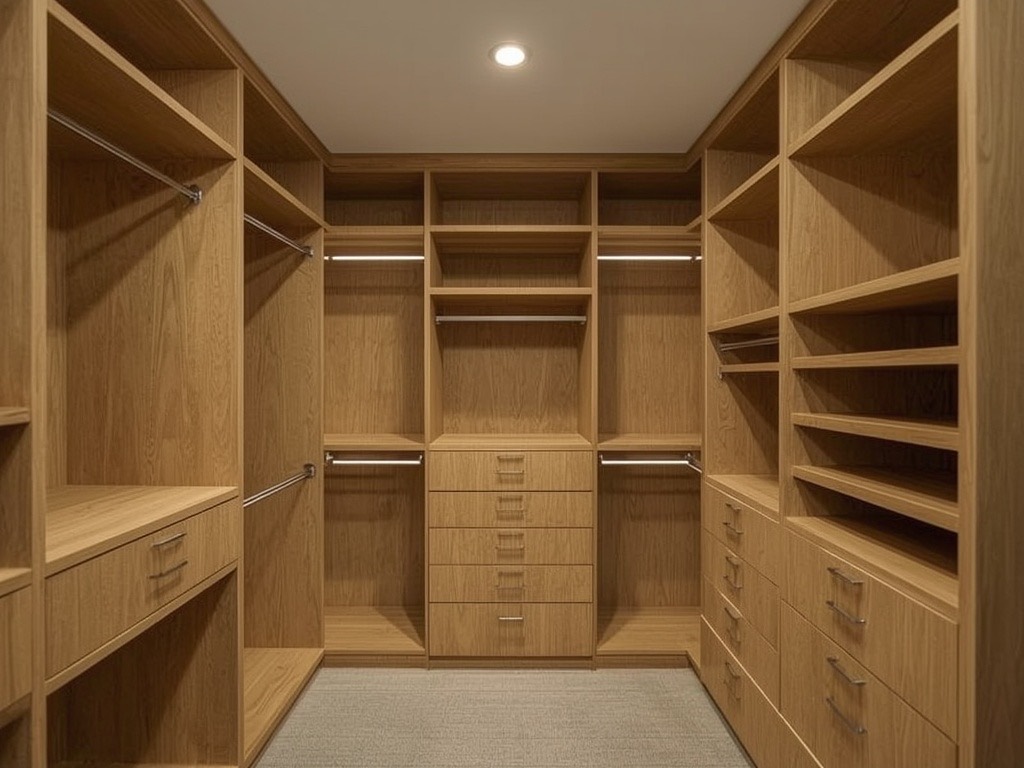 Custom walk-in closet system with drawers and shelving in Camarillo, CA